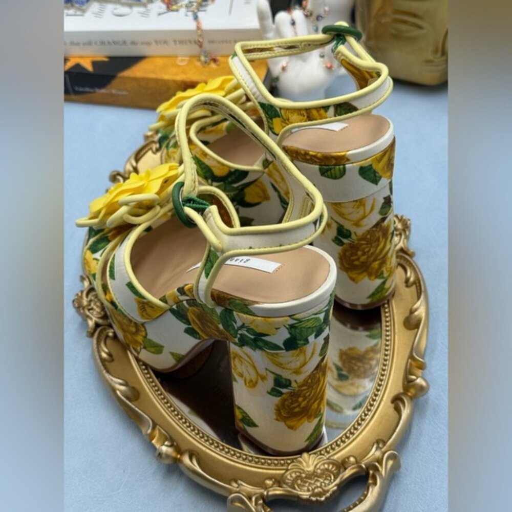 🆕 GIANNI BINI 🧿 NWOB Brook Floral Print Block Heel Platform Sandals, Sz US 6 - Picture 8 of 13